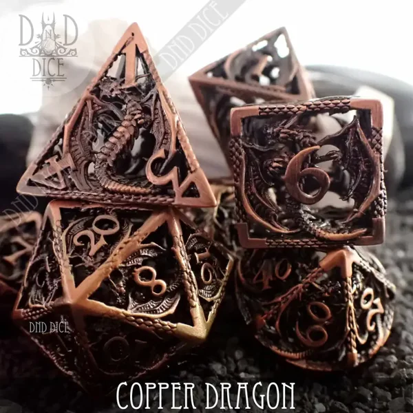 D&D Dice - Copper Dragon Metal (Gift Box)