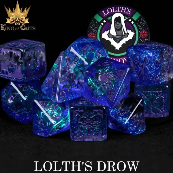 DnD Dice - Lolth's Drow - 11 Dice Set