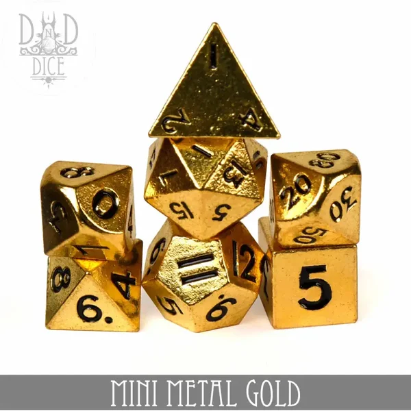 DnD Dice - Mini Metal Gold