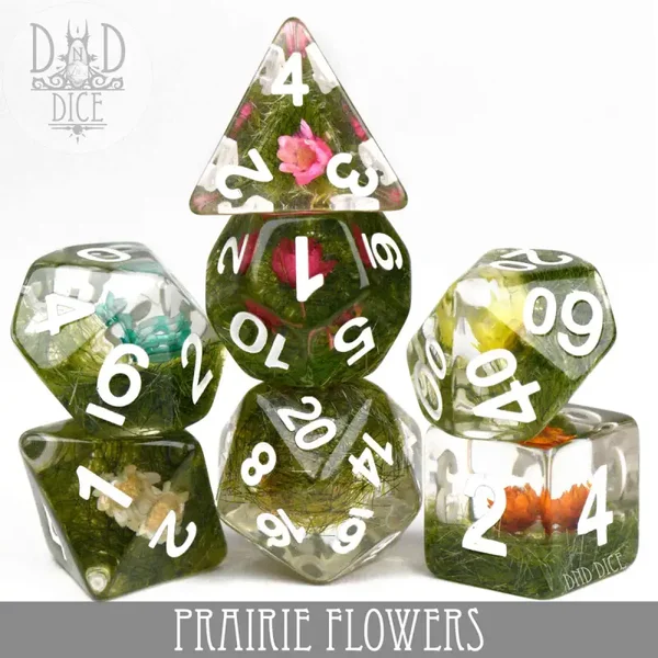 D&D Dice - Prairie Flowers