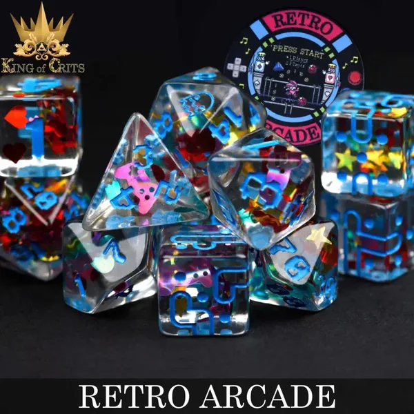 DnD Dice - Retro Arcade - 11 Dice Set
