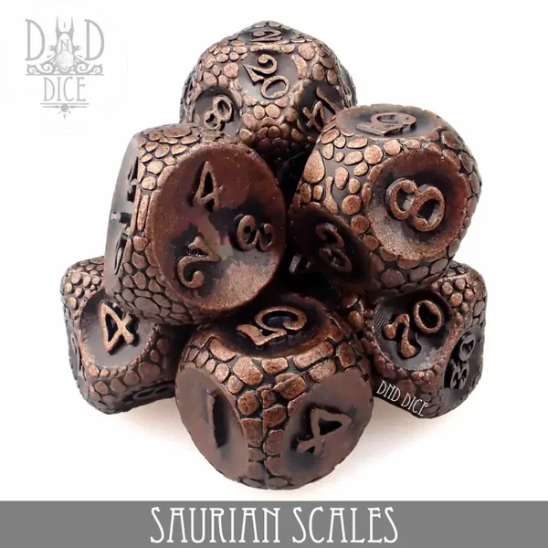 D&D Dice - Saurian Scales (Metal)