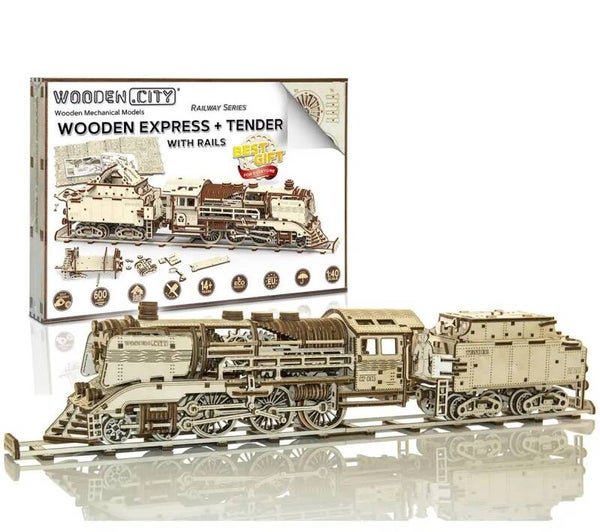 Woodencity - Wooden Express + Tender with rails