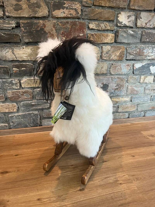 Schaukelhocker Alpaka, weiss (mit schwarz)