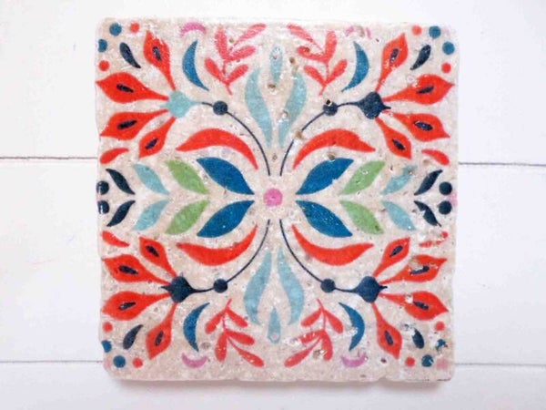 Fliese im Vintage Stil *  Deko Kachel * HUNGARY Folk Art #3 * Untersetzer