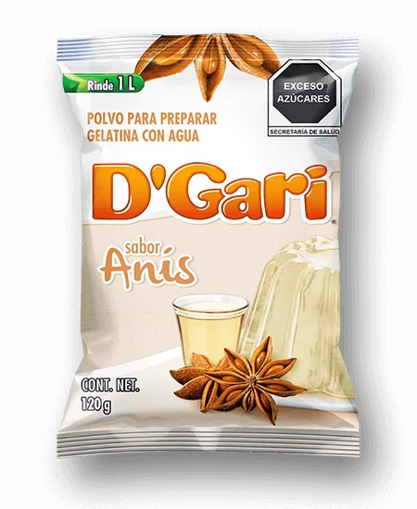 Gelatina D'Gari sabor anís 120 g