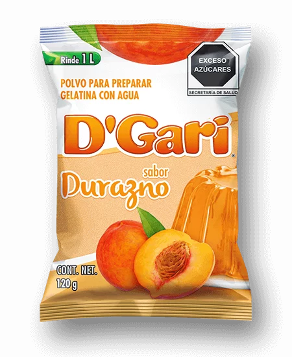 Gelatina D'Gari sabor durazno 120 g