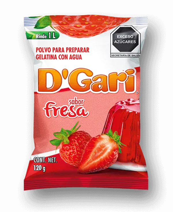 Gelatina D'Gari sabor fresa 120 g