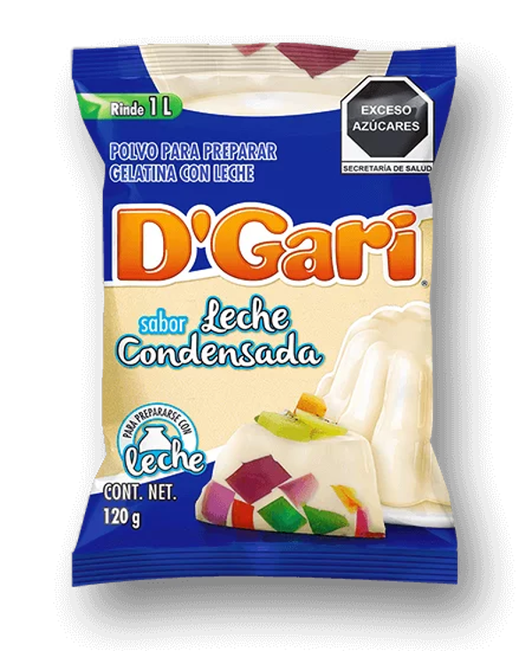 Gelatina D'Gari sabor leche condensada 120 g
