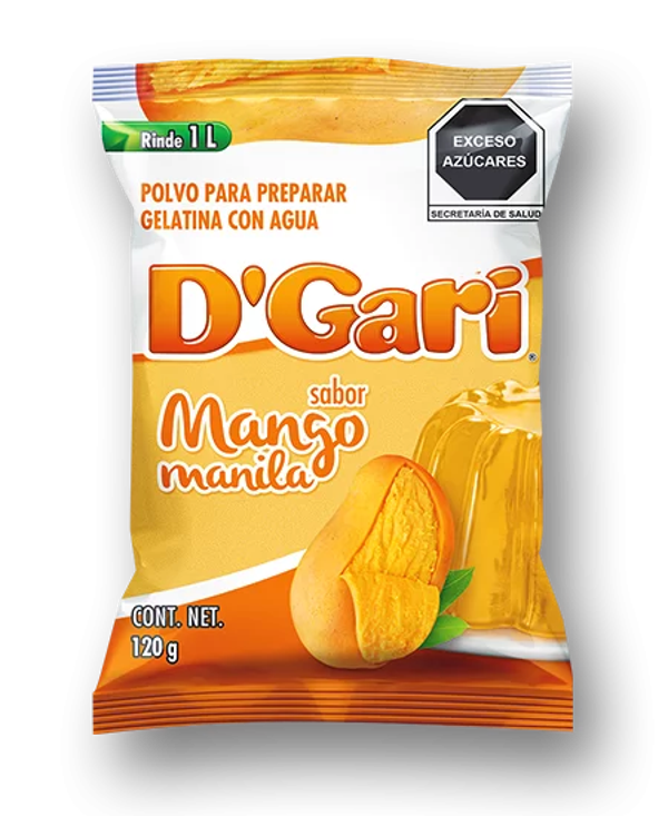 Gelatina D'Gari sabor mango manila 120 g