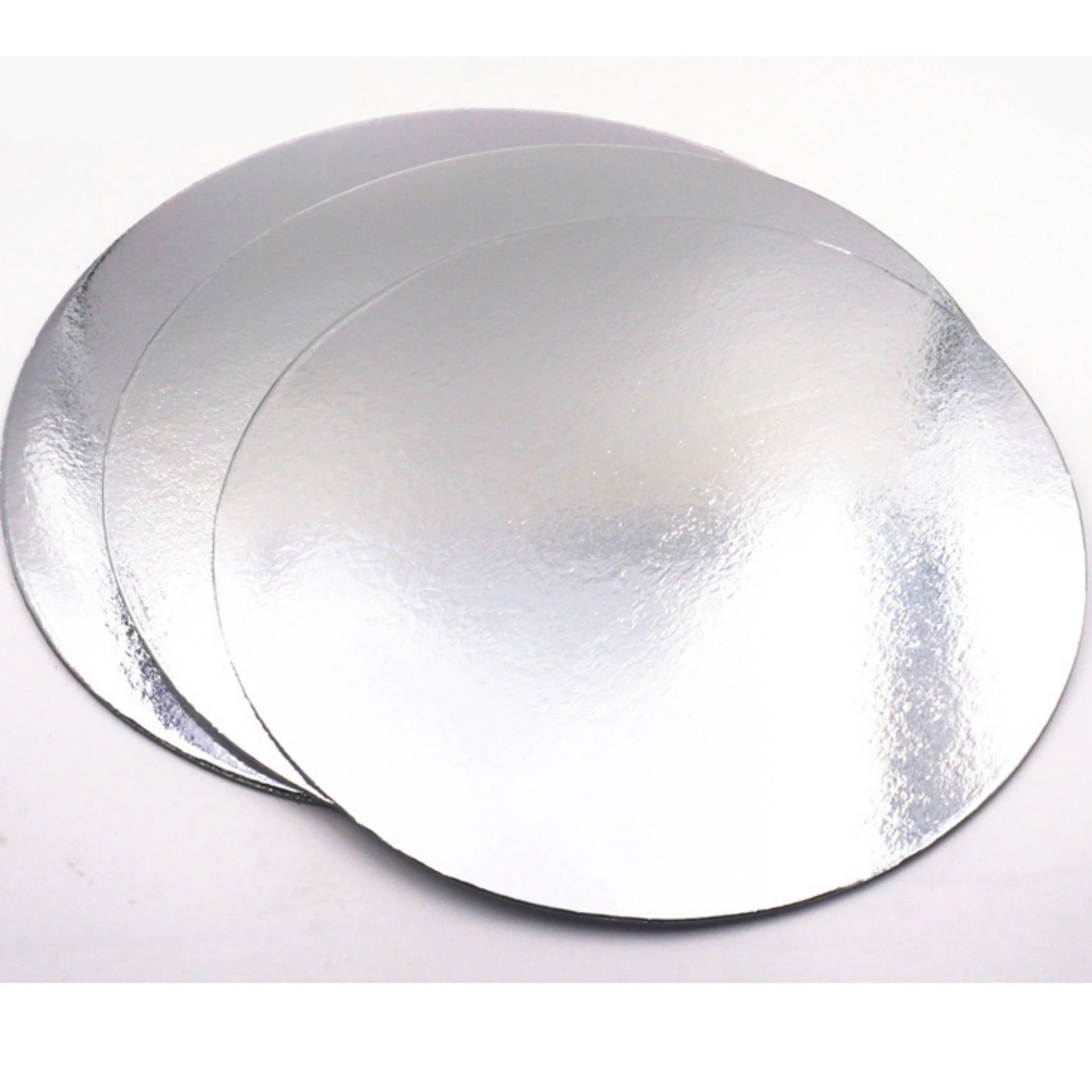 Bases de cartón corrugado de 40 cm para pastel color plata