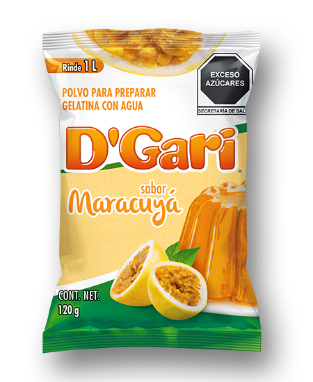 Gelatina D'Gari sabor maracuyá 120 g