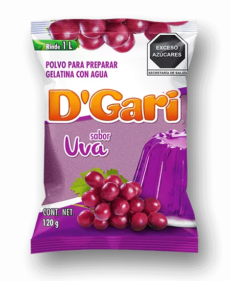 Gelatina D'Gari sabor uva 120 g