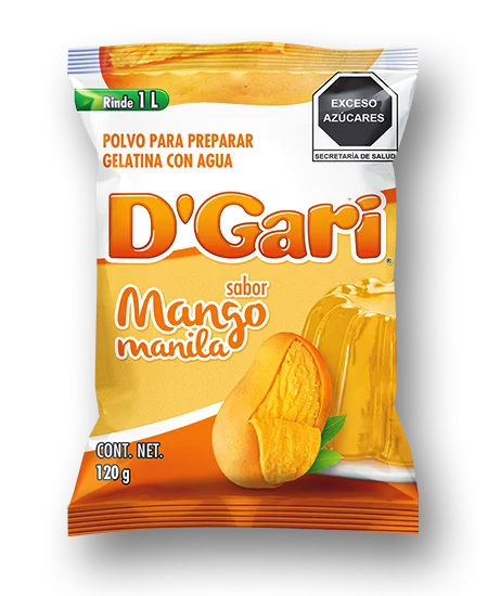 Gelatina D'Gari sabor mango manila 120 g
