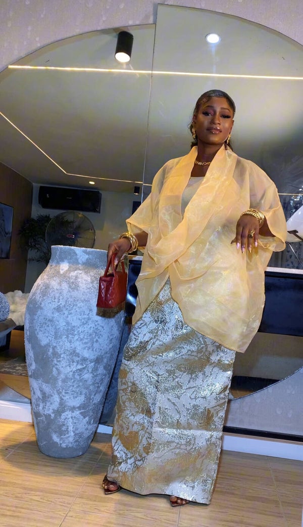 Mabel 3-Pc Skirt Set – Elegant African Women’s Outfit with Top, Skirt & Scarf | Occasion Wear UK, USA & Europe