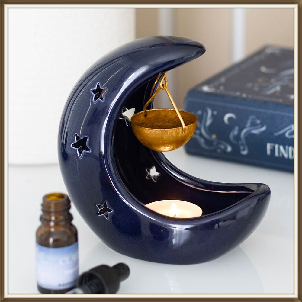 Brule-parfum Croissant de Lune bleu nuit