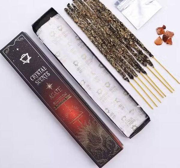 Encens & Cristaux Agate Rouge - Coffret Safran