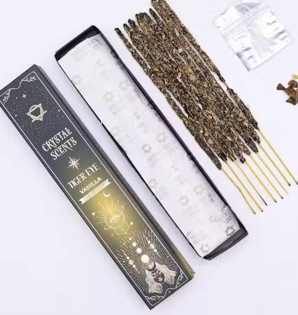 Encens & Cristaux Œil de Tigre - Coffret Vanille