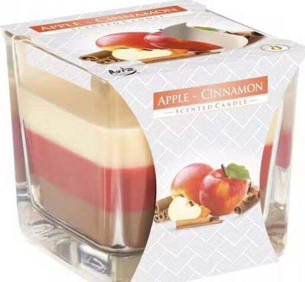 Bougies Arc-en-Ciel en Verre - Pomme et cannelle
