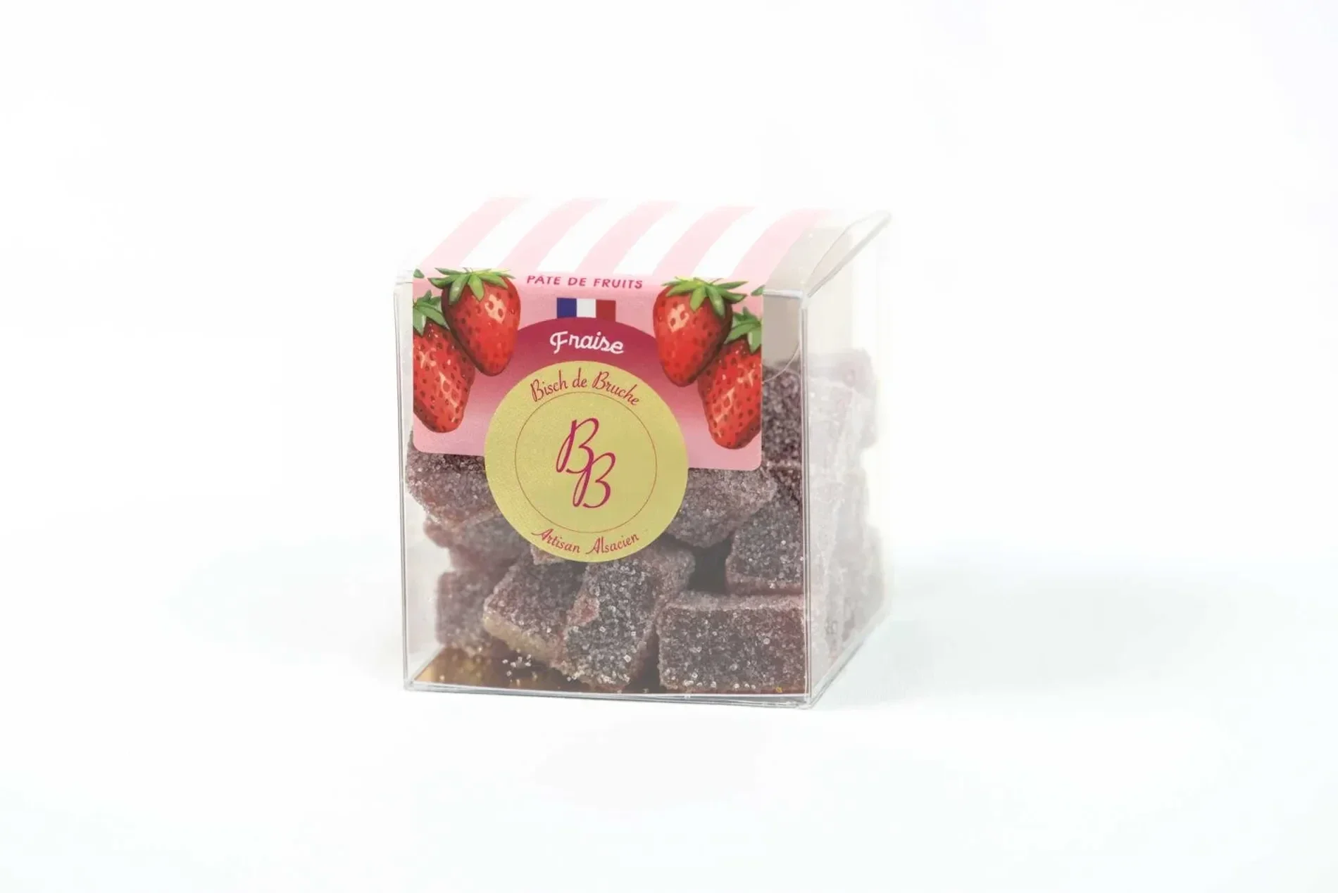 Pâtes de fruits artisanales (100 % Fruits) Fraise (Boîte de 180g)
