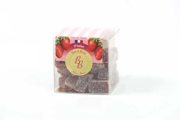 Pâtes de fruits artisanales (100 % Fruits) Fraise (Boîte de 180g)