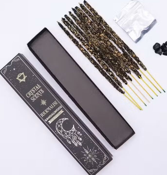 Encens & Cristaux Tourmaline - Coffret Bois de Santal