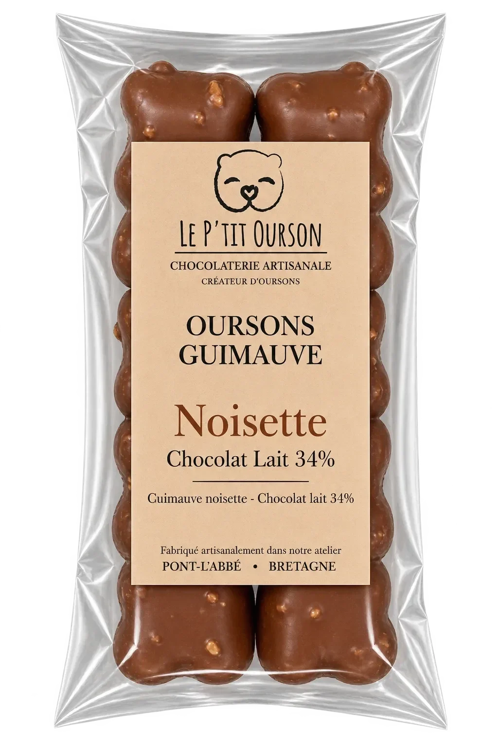 Oursons guimauve noisette - chocolat lait 34%