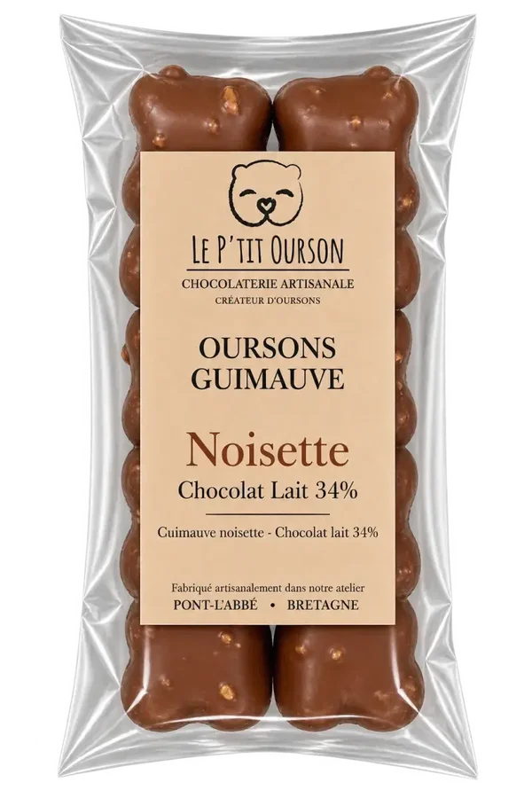 Oursons guimauve noisette - chocolat lait 34%