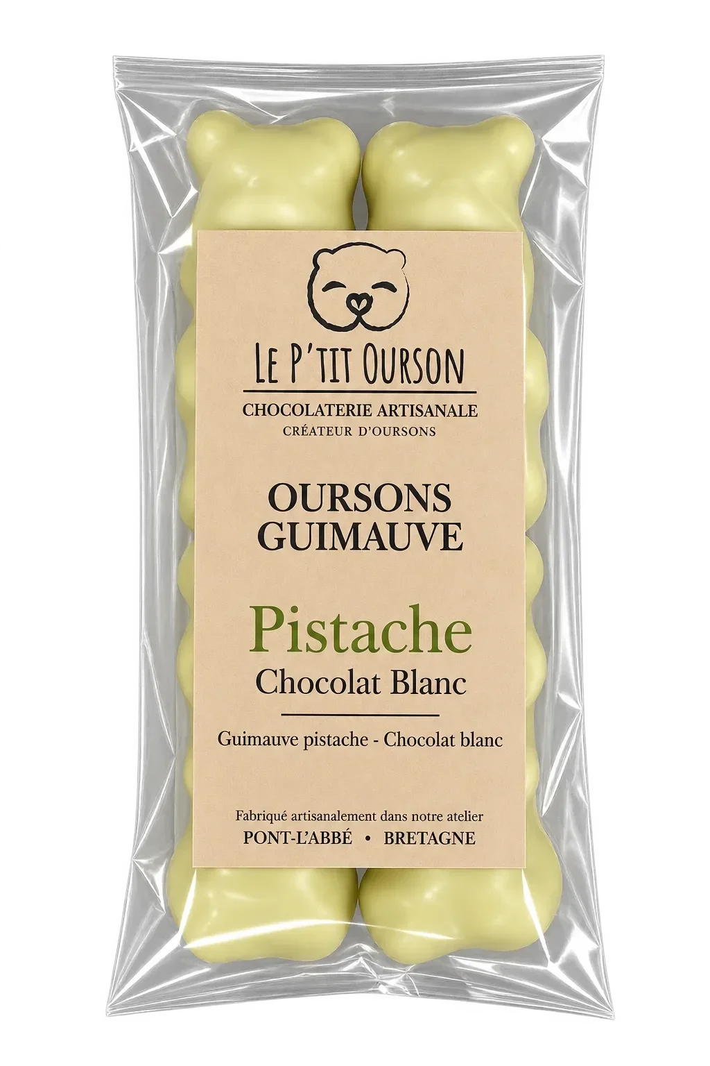 Oursons guimauve pistache - Chocolat Blanc