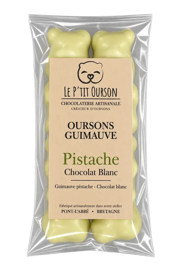Oursons guimauve pistache - Chocolat Blanc