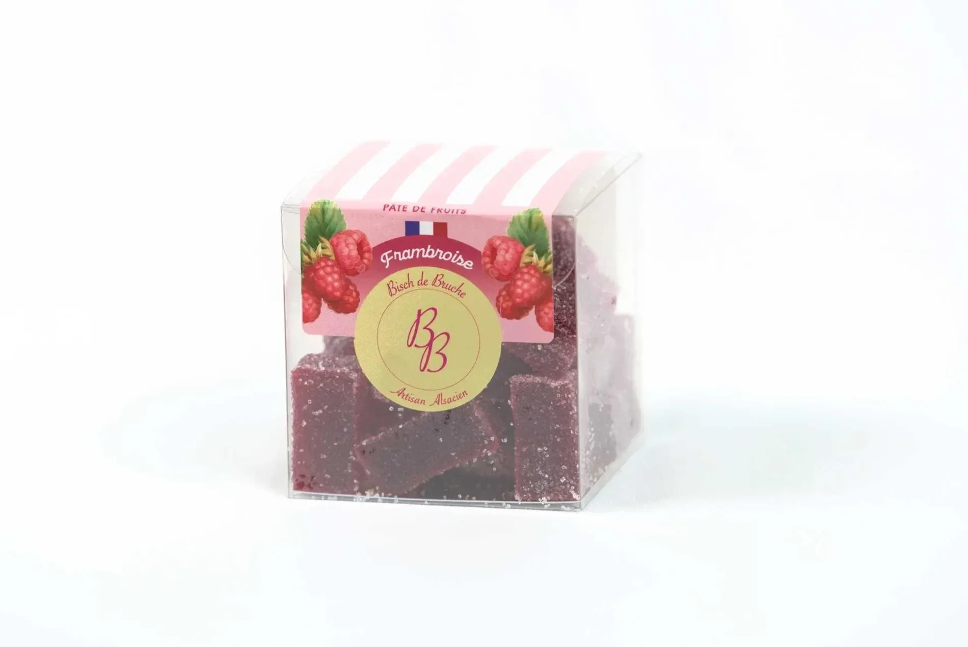 Pâtes de fruits artisanales (100% Fruits) Framboise (Boîte de 180g)