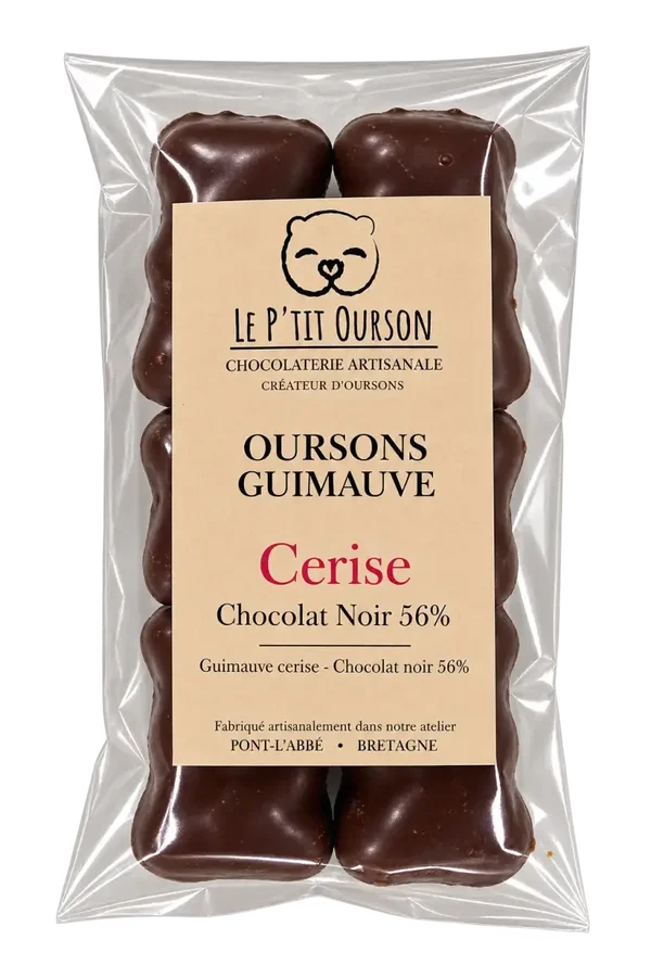 Oursons Guimauve Cerise - Chocolat noir 56%