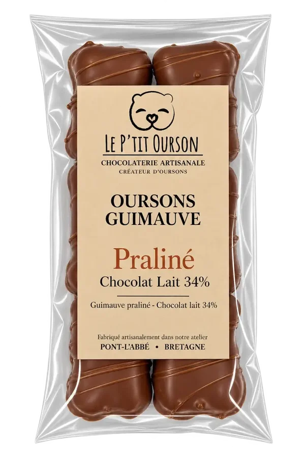 Oursons guimauve Praliné - Chocolat lait 34%