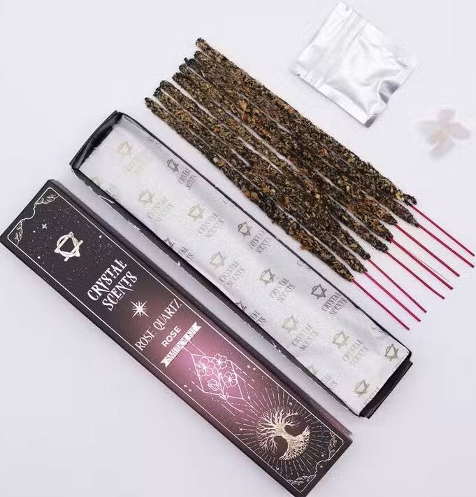 Encens & Cristaux Quartz Rose - Coffret Rose