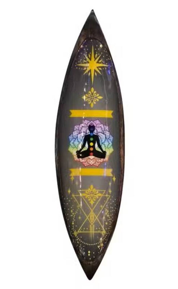 Bol à Encens Émaillé - Bois de Manguier - Chakra