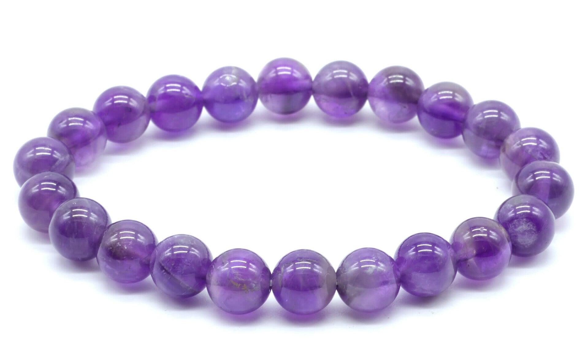 Bracelet 'Dark' Améthyste Perles 8mm fabriquer par nous