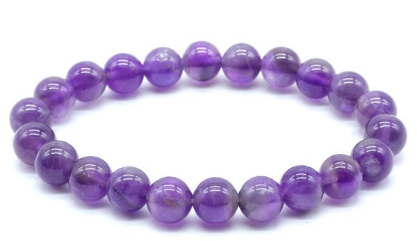 Bracelet 'Dark' Améthyste Perles 8mm fabriquer par nous