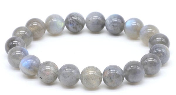 Bracelet Labradorite 'AA' perles 10mm fabriquer par nous
