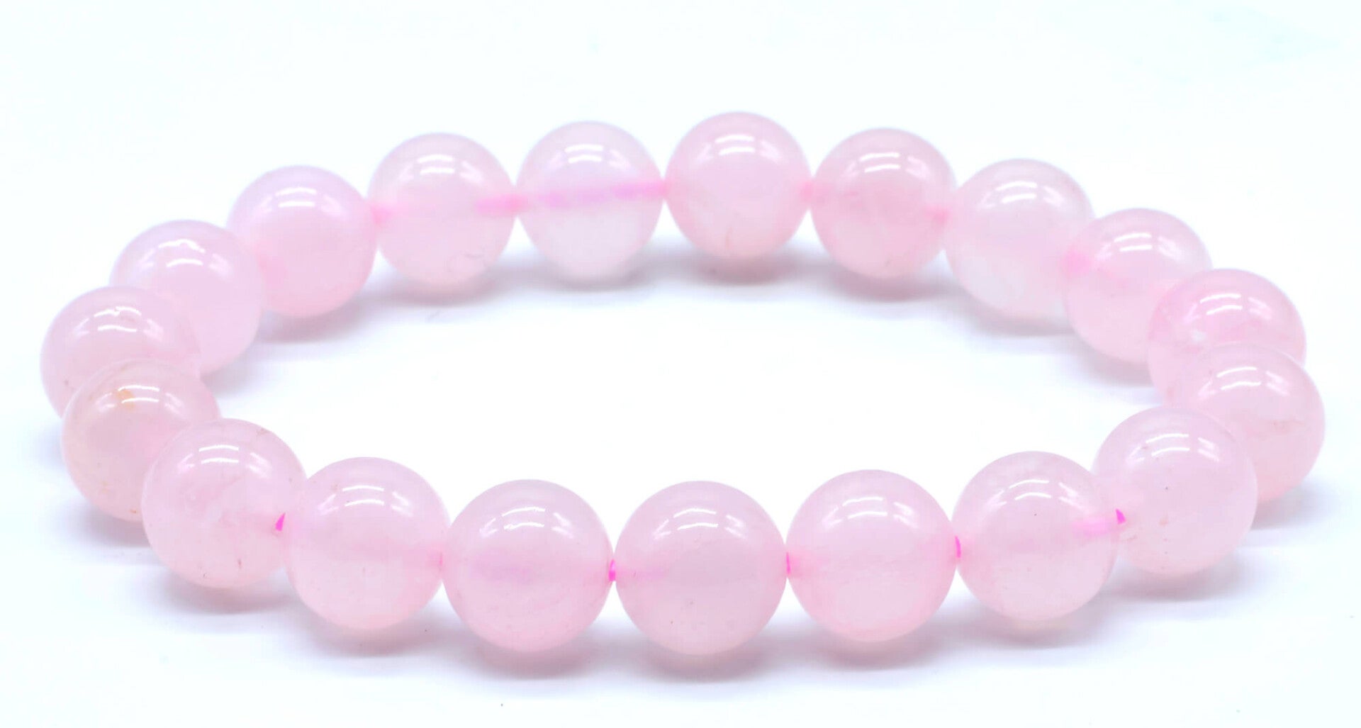 Bracelet Quartz Rose Perles 10mm fabriquer par nous