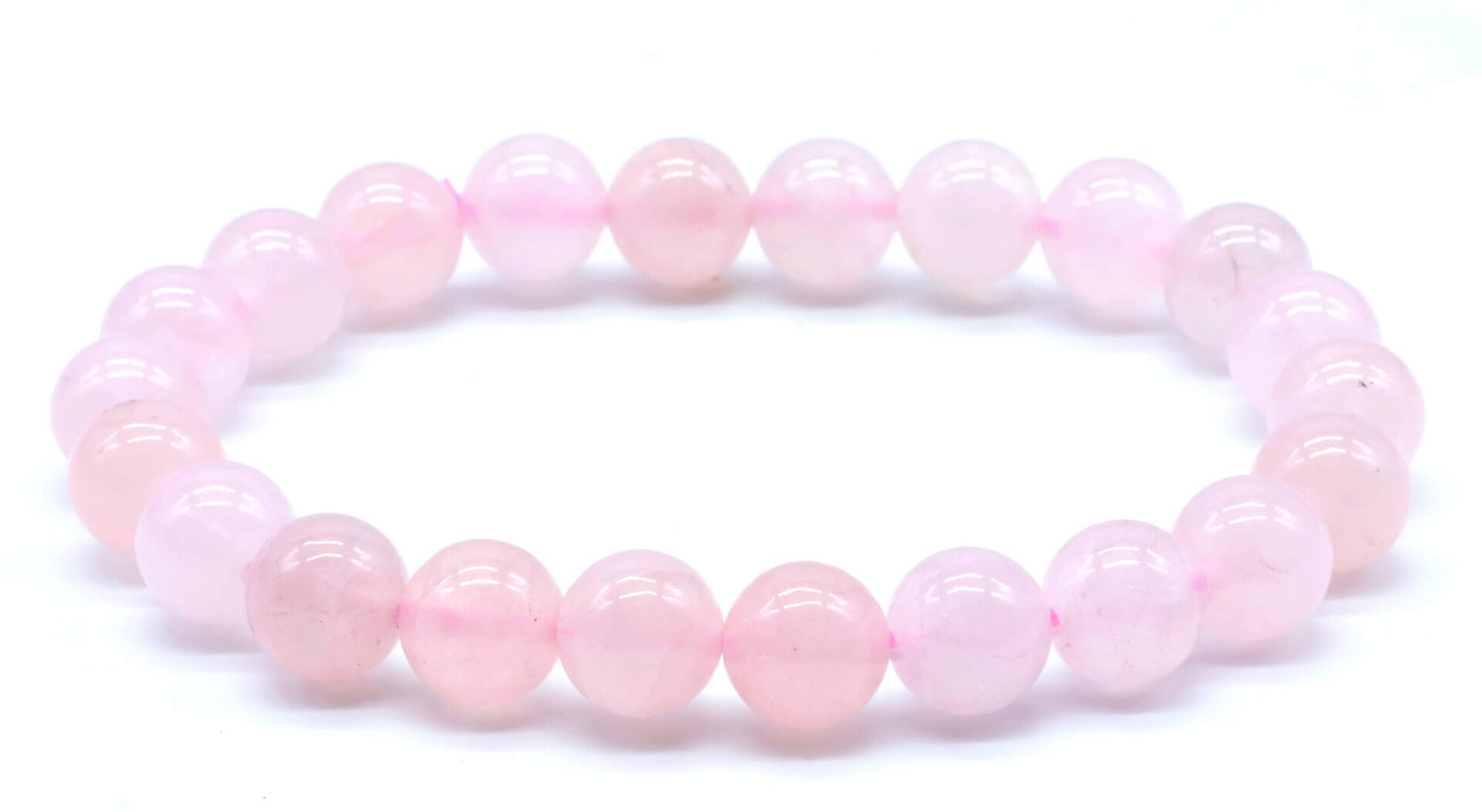 Bracelet Quartz Rose Perles 8mm fabriquer par nous