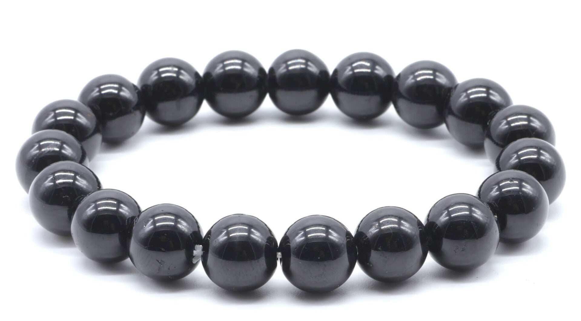 Bracelet Tourmaline Noire perles 10mm fabriquer  par nous