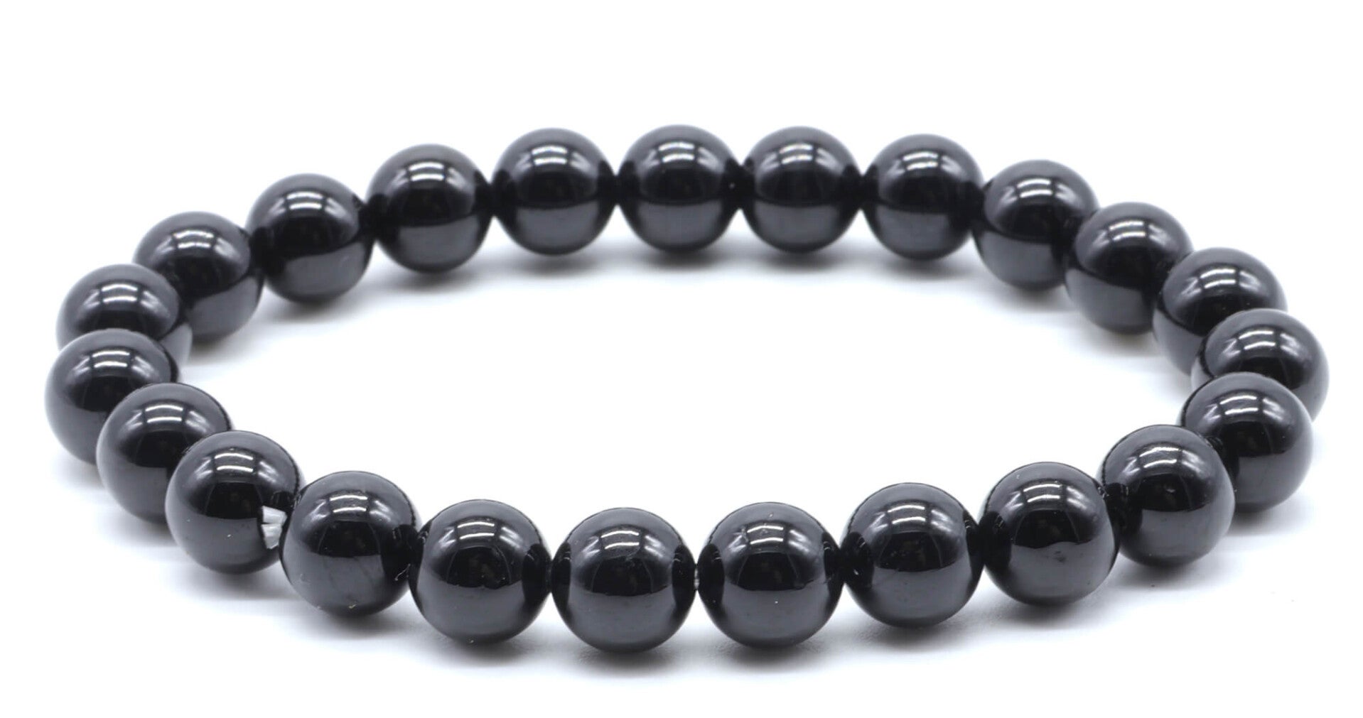 Bracelet Tourmaline Noire perles 8mm fabriquer par nous
