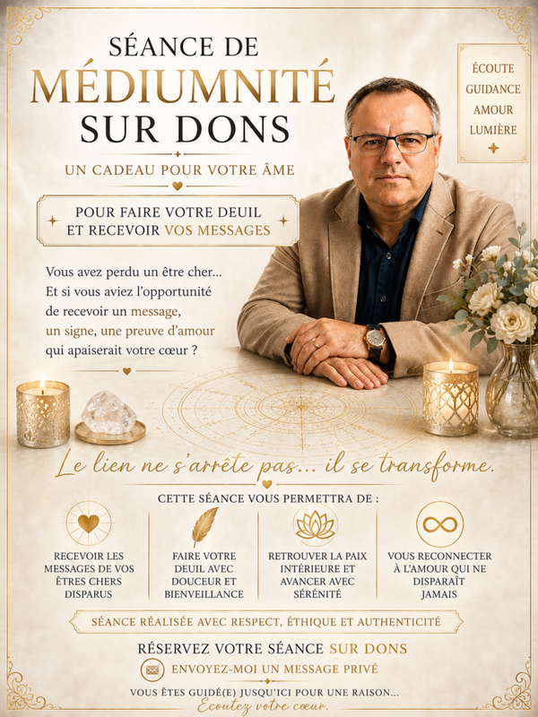 SEANCE MEDIUMITE à Distance ou Domicile