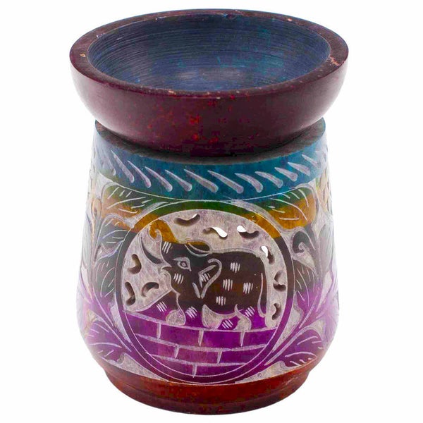 Petit Brûleur à Huile en Pierre Ollaire Colorée 8cm - Om & Élephant
