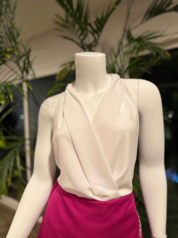 Offwhite Surplice Bodysuit