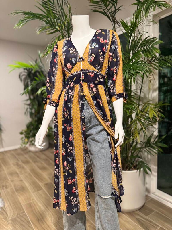 Mustard Floral Kimono