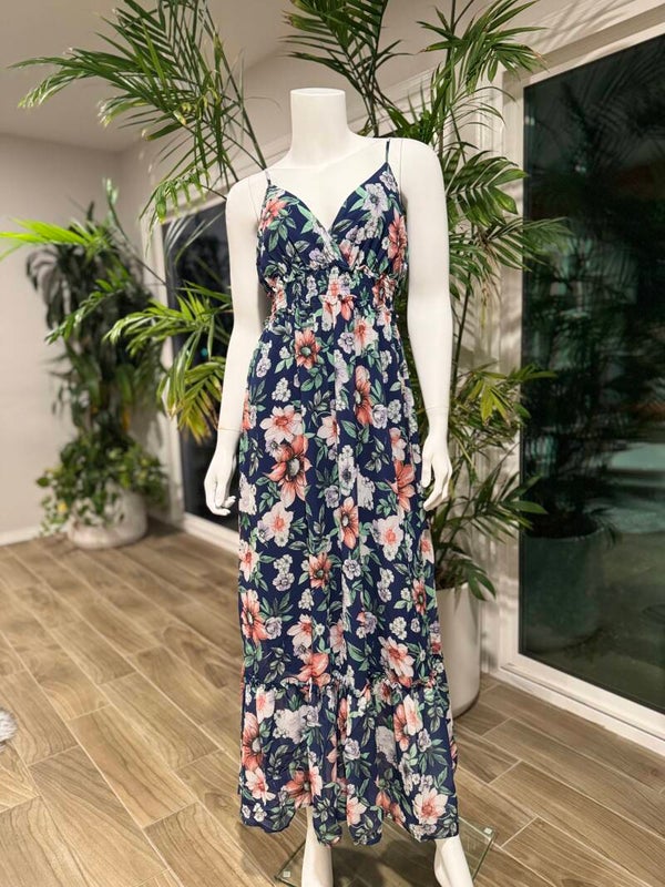 Navy Floral Maxi Dress