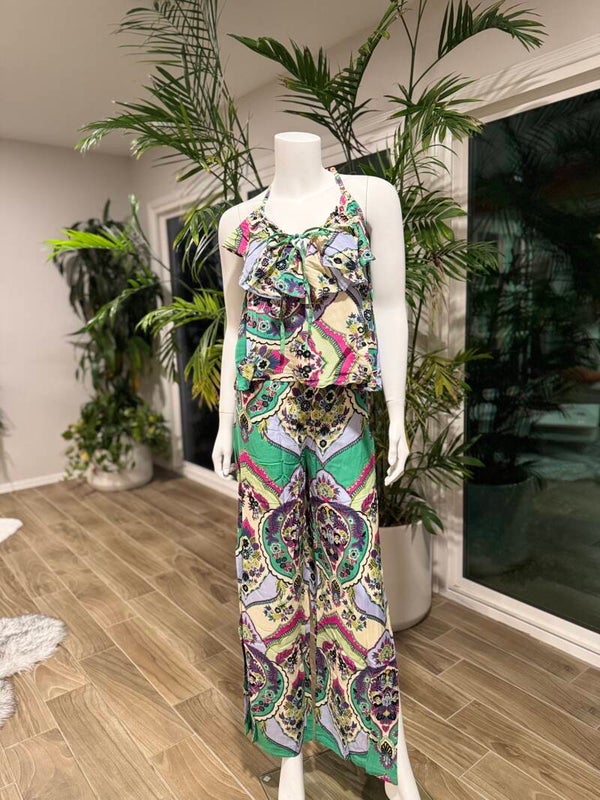 Mint Multi 2PC. Set (Top & Pants)