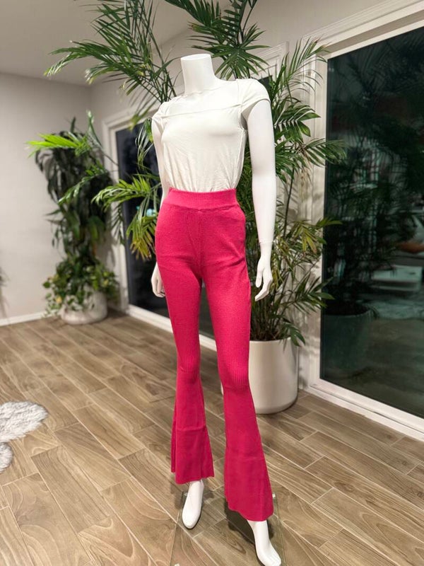 Fuchsia Shimmer Bell Legs Pants