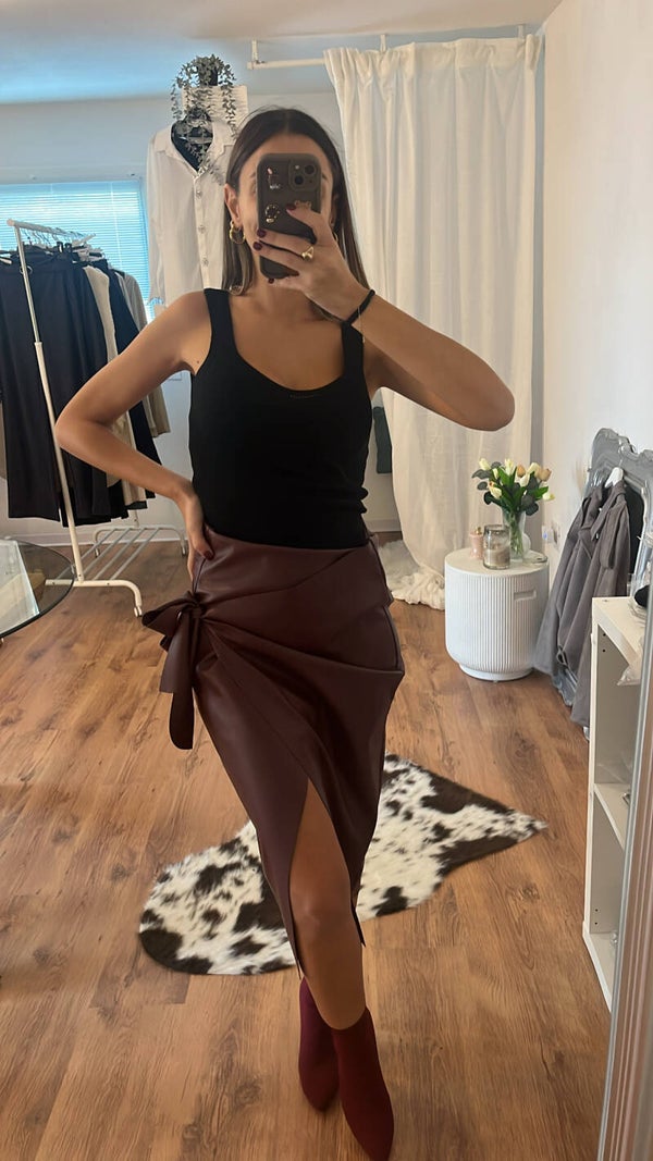 Gonna  similpelle bordeaux